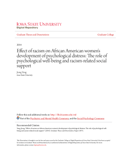 Effect of racism on African American women`s development of