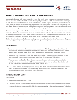 privacy of personal health information