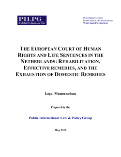 the european court of human rights and life sentences in the