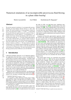Numerical simulations of an incompressible piezoviscous fluid