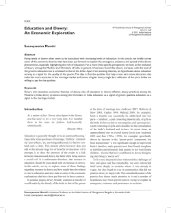 Education and Dowry: An Economic Exploration