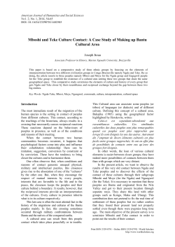 Mboshi and Teke Culture Contact: A Case Study of Making up Bantu