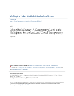 Lifting Bank Secrecy - Washington University Open Scholarship