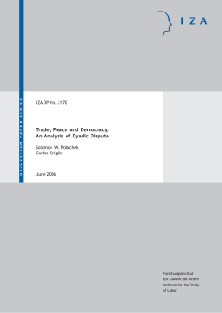 Trade, Peace and Democracy: An Analysis of Dyadic Dispute