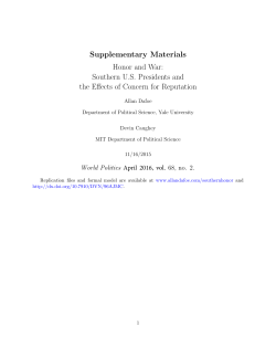 Southern US Presidents and the Effects of Concern for Reputation