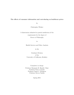 The eects of consumer information and cost