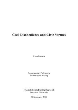 Civil Disobedience and Civic Virtues