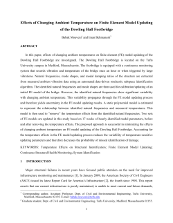 Effects of Changing Ambient Temperature on Finite Element Model