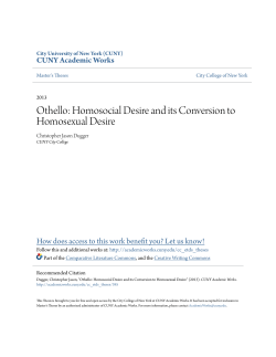 Othello: Homosocial Desire and its Conversion to Homosexual Desire