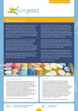 Europass Newsletter Nr. 2, September 2012