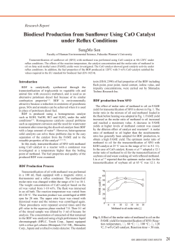 Biodeisel Production from Sunflower Using CaO Catalyst under