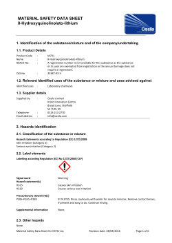 MATERIAL SAFETY DATA SHEET 8-Hydroxyquinolinolato