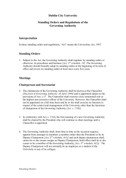 DCU Governing Authority Standing Orders and Regulations