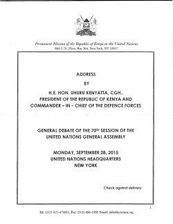 ADDRESS PRESIDENT OF THE REPUBLIC OF KENYA AND