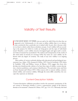 Chapter 6: Validity of Test Results