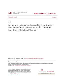 Minnesota Defamation Law and the Constitution