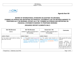 Agenda Item 6A-Matrix of reporting elements