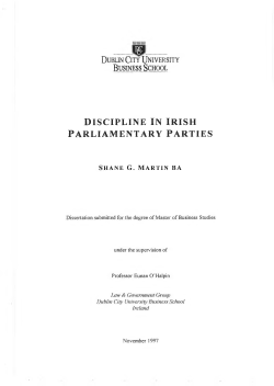discipline in irish parliamentary parties - DORAS