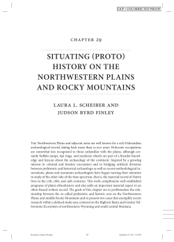 situating (proto) history on the northwestern plains and rocky