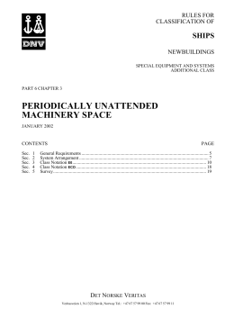 DNV Ship rules Pt.6 Ch.3 - Periodically Unattended Machinery Space