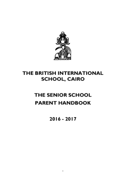 Senior Parents` Handbook 2016-17 - British International School