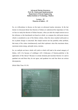Advanced Marine Structures Prof. Dr