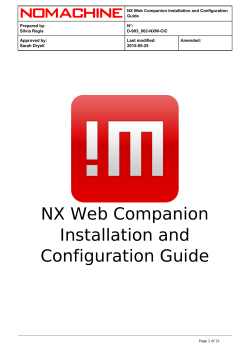 NX Web Companion Installation and Configuration