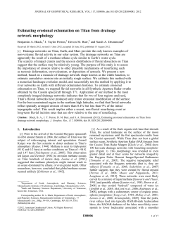 Estimating erosional exhumation on Titan from drainage