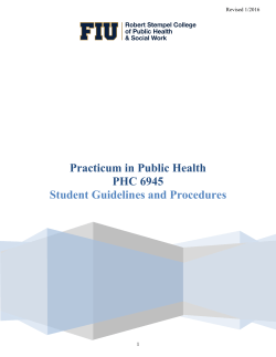 Practicum in Public Health PHC 6945