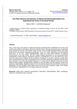 Two New Genera and Species of Ophiuroid (Echinodermata) from