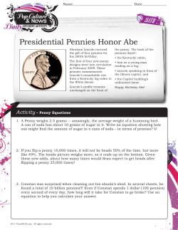 Presidential Pennies Honor Abe