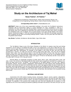 Study on the Architecture of Taj Mahal