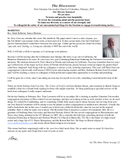 The Discoverer - First Unitarian Universalist Church of Columbus