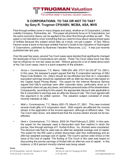 S CORPORATIONS: TO TAX OR NOT TO TAX?