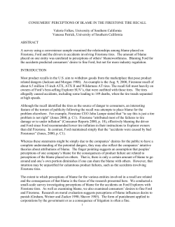 Consumers` Perceptions of Blame in the Firestone Tire Recall