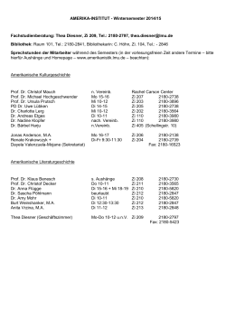 AMERIKA-INSTITUT - Wintersemester 2014/15