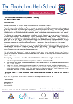 Independent Thinking An update for parents