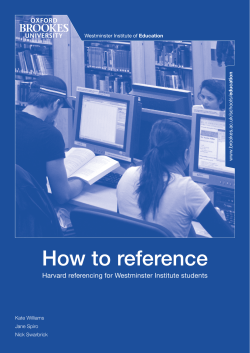 How to reference - Oxford Brookes University