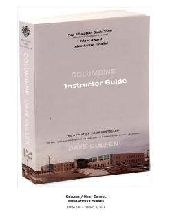 Instructor Guide / Teacher`s Guide for COLUMBINE, by Dave Cullen
