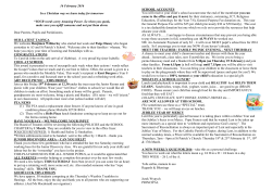 16 February 2016 In a Christian way we learn today for tomorrow