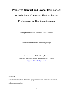Perceived Conflict and Leader Dominance: Individual and