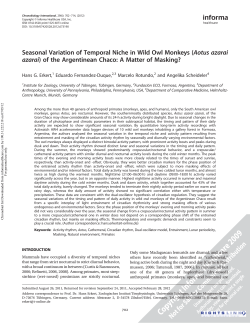 Seasonal Variation of Temporal Niche in Wild Owl Monkeys (Aotus