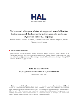 Carbon and nitrogen winter storage and remobilisation - HAL