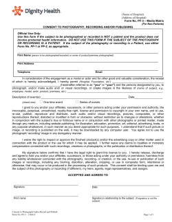 consent to photograph and publicaton