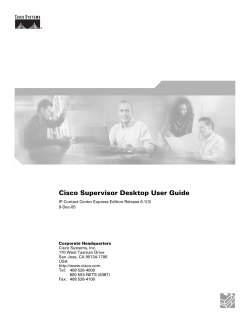 Cisco Supervisor Desktop User`s Guide 6.1