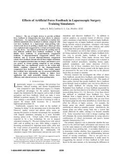 Effects of Artificial Force Feedback in Laparoscopic Surgery Training