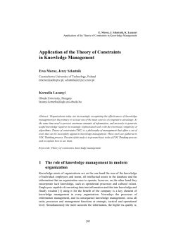 Application of the Theory of Constraints in Knowledge Management