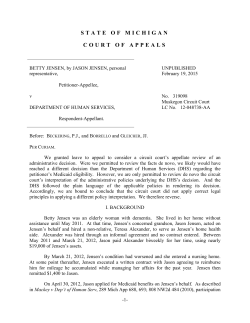 Jensen v Department of Human Serv