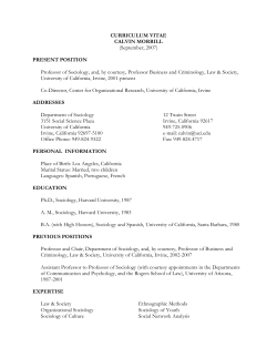 CURRICULUM VITAE CALVIN MORRILL