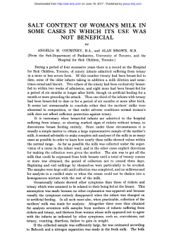 salt content of woman`s milk in some cases in which its use was not